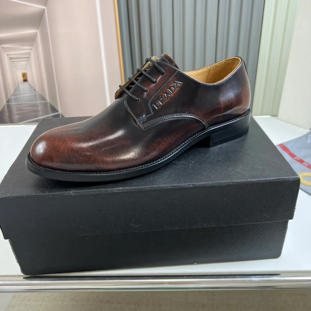 Men's shoes 💰520💰 Prada.PRADA men's business casual leather shoes, 1:1 shipment ⬆️Luxury and noble 👞All imported original brand leather, just to create a more comfortable wearing experience, upper: original open edge beaded cowhide ➕Imported full cow lining, original outsole ✔️36-45 (45 non-returnable)
